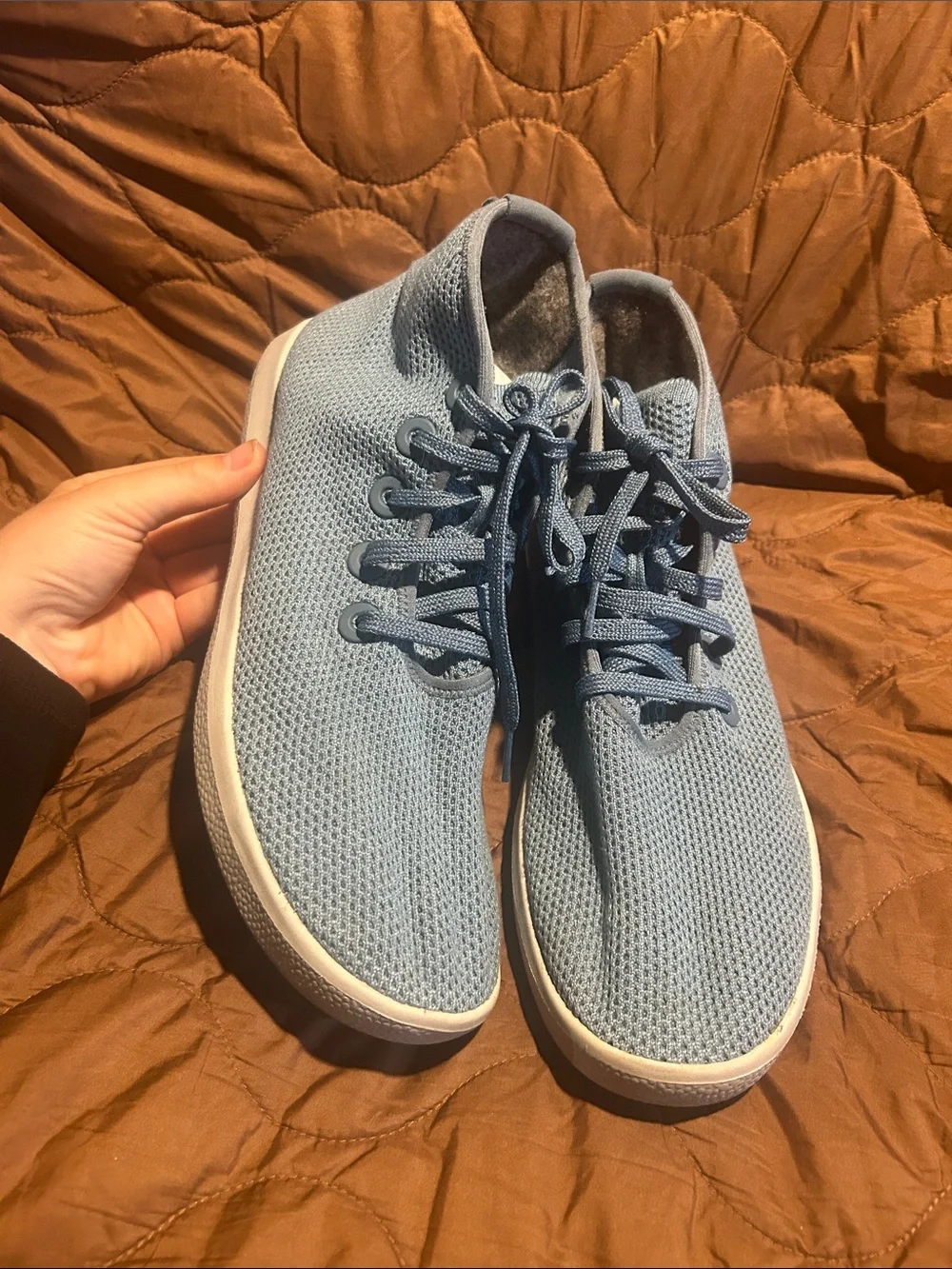 allbirds Men's Sky Blue Knit High-Top Sneakers